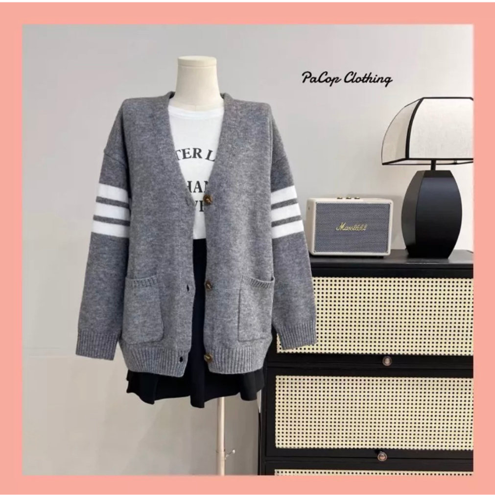 Áo khoác , cardigan len,áo len ,áo len nữ,áo len thorm, phong cách Hàn Quốc 2 màu đen xám thời trang mùa thu 40-65kg