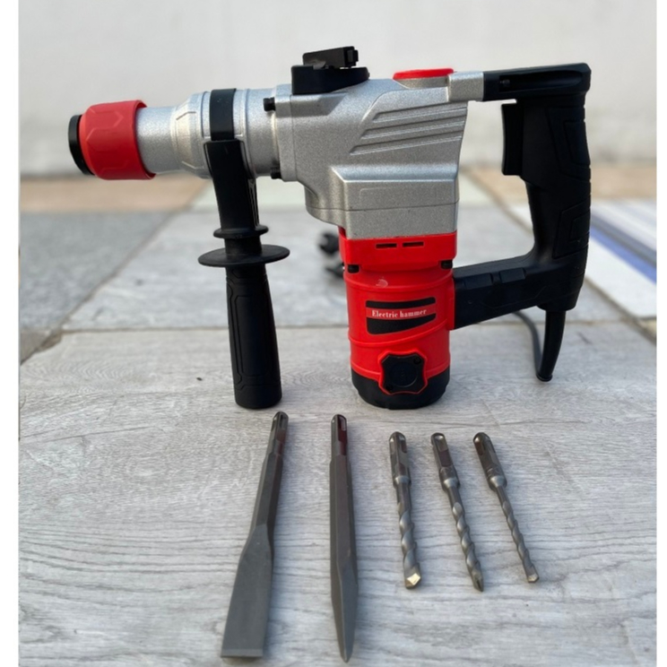 Máy Khoan Đục Bê Tông 2 Chức Năng Công Suất 1450w Lõi Đồng 100%, Tặng kèm 3 mũi khoan+2 mũi đục