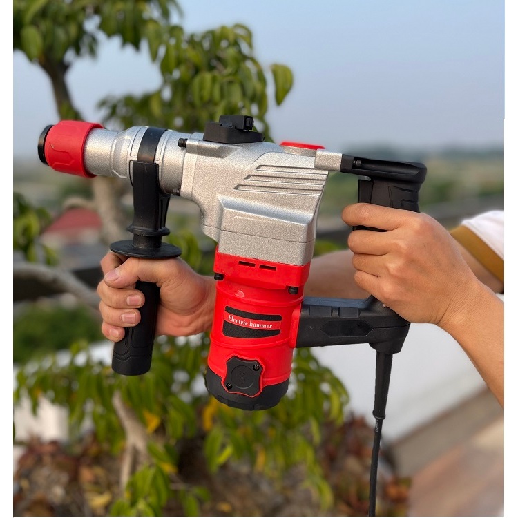 Máy Khoan Đục Bê Tông 2 Chức Năng Công Suất 1450w Lõi Đồng 100%, Tặng kèm 3 mũi khoan+2 mũi đục