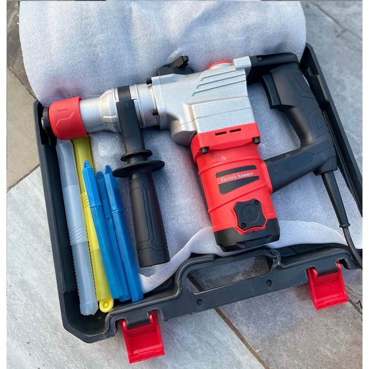 Máy Khoan Đục Bê Tông 2 Chức Năng Công Suất 1450w Lõi Đồng 100%, Tặng kèm 3 mũi khoan+2 mũi đục