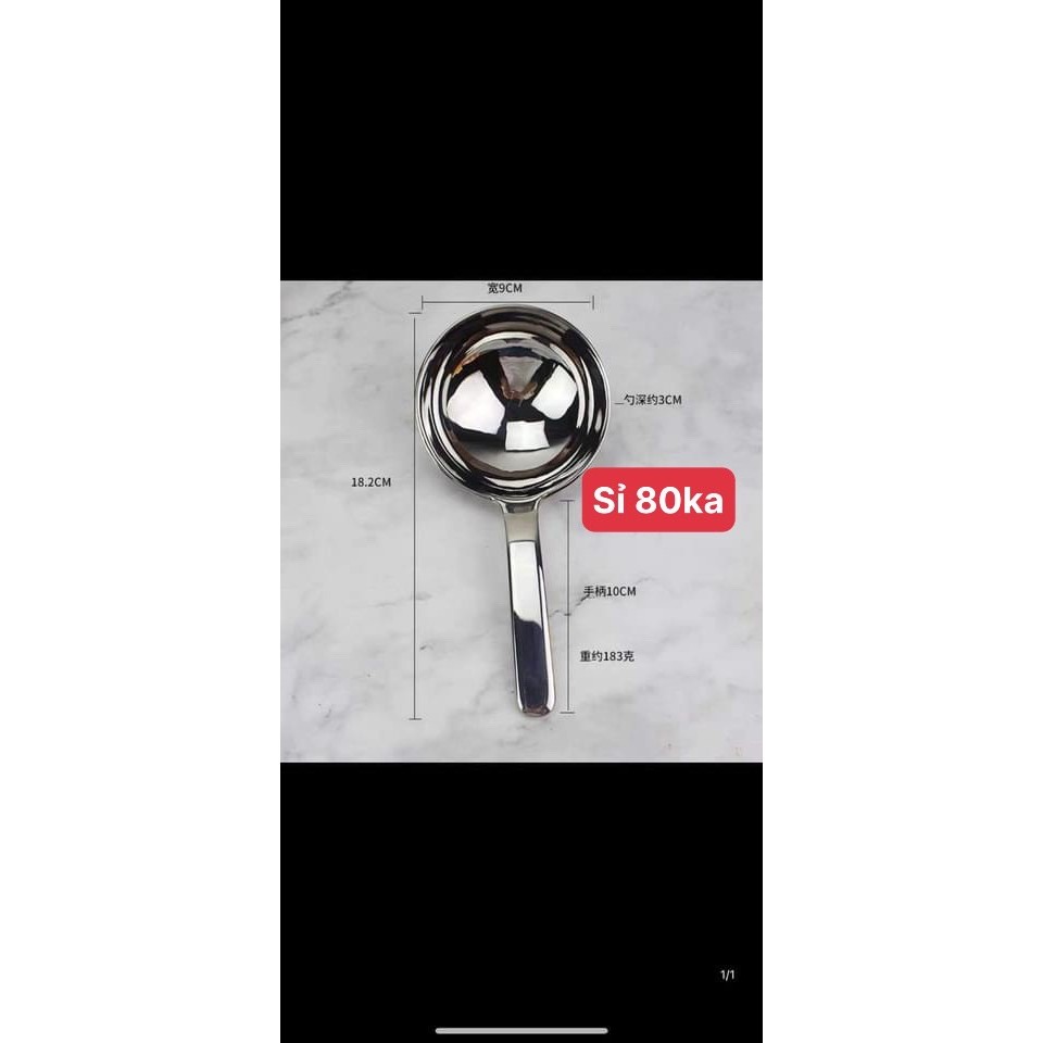 Muôi canh cán ngắn Chockmen 19cm Muôi múc canh inox muỗng canh inox