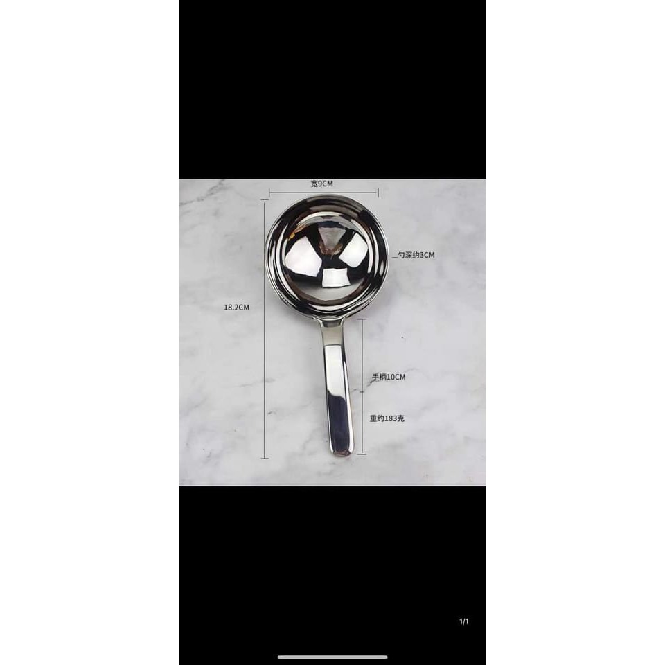 Muôi canh cán ngắn Chockmen 19cm Muôi múc canh inox muỗng canh inox