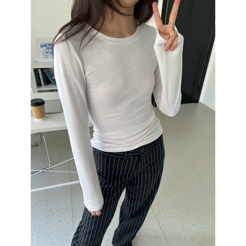 Long sleeve knit top - áo len cotton dài tay