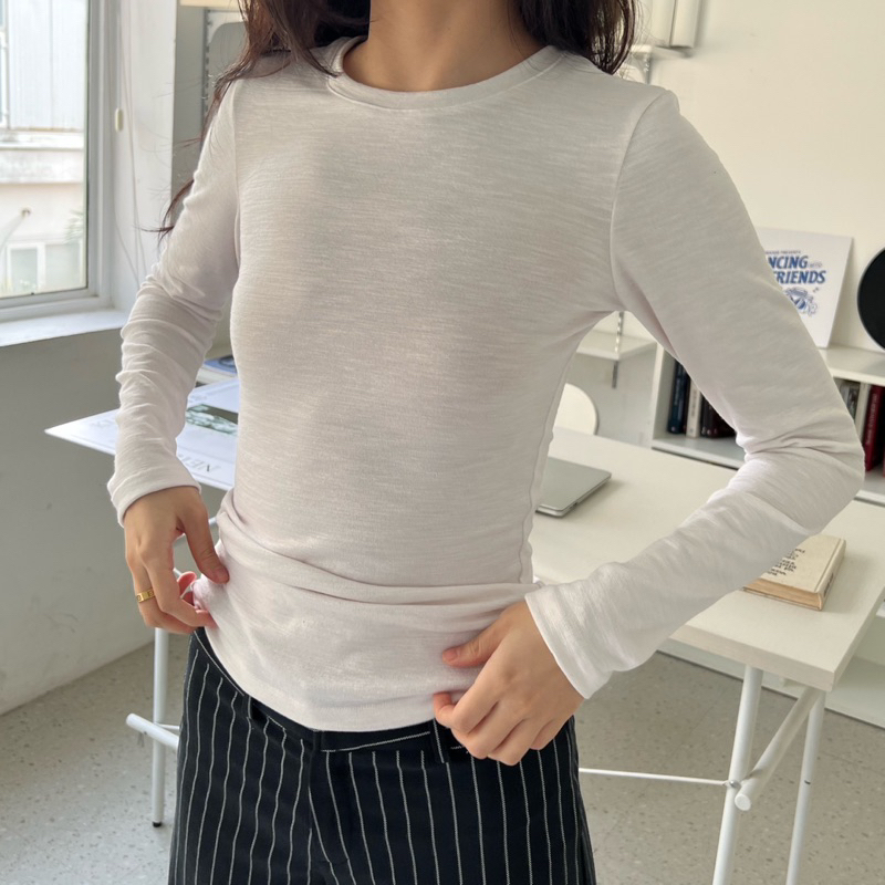Long sleeve knit top - áo len cotton dài tay