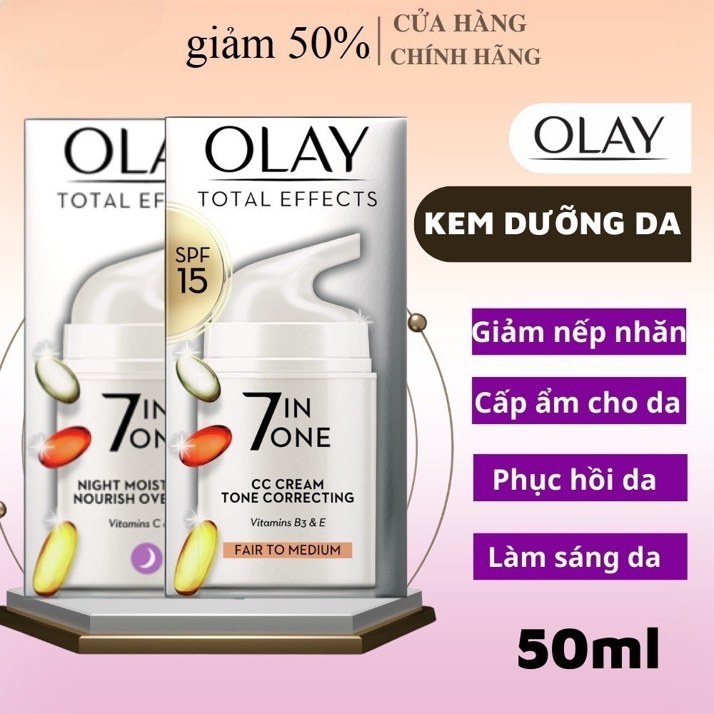 Kem Dưỡng Olay Total Effects 7 In 1 Ngày Và Đêm 50ml chống lão hóa, sáng da chống lão hóa 50ml