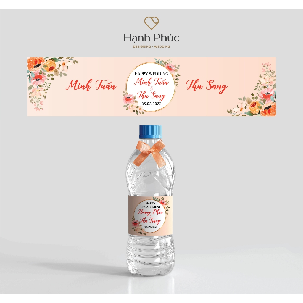 Tem nhãn dán nước suối trang trí - KT: 20cm x 5cm