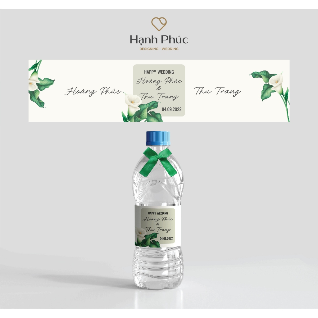 Tem nhãn dán nước suối trang trí - KT: 20cm x 5cm