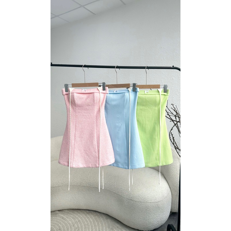 GORGEOUS - Đầm ống phối dây đính nơ ngực cute - JARDIN DRESS
