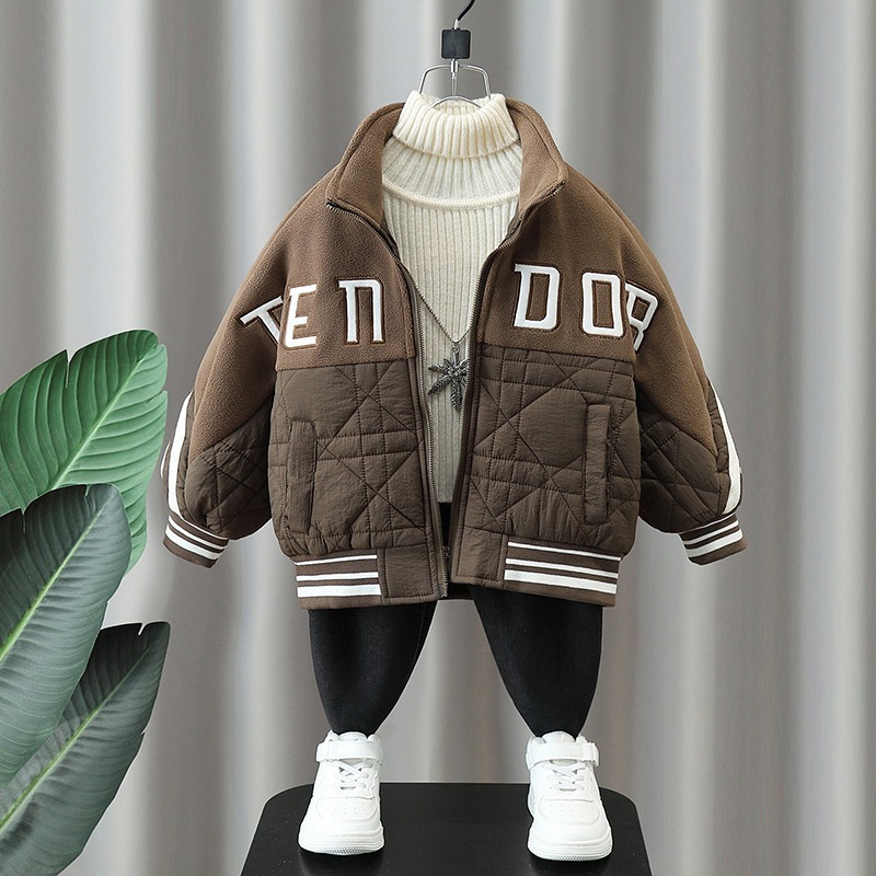 Áo khoác ấm sọc đường cánh tay cho bé