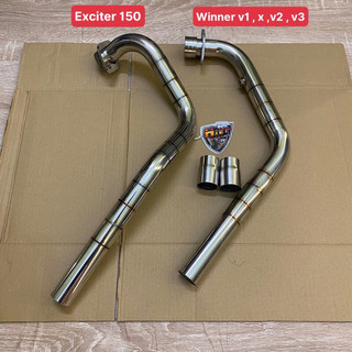 Cổ bô inox 304 gắn bô zin exciter 150 và winner v1 , x v2 , v3
