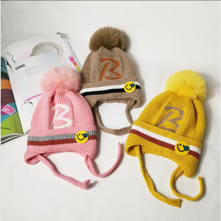 Mũ len cho bé trai bé gái 🌟FREESHIP🌟 Mũ trẻ em phong cách Hàn Quốc mùa thu đông chữ mới jacquard B - Mũ Cho Bé 2-8 Tuổi