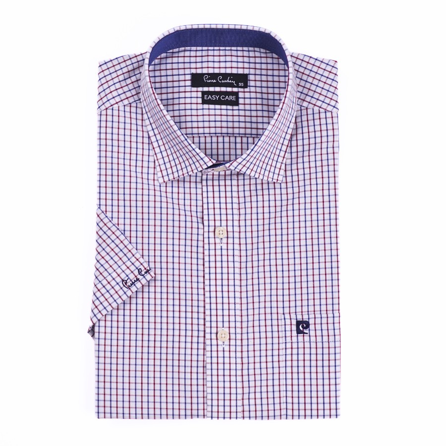 Áo sơ mi nam ngắn tay vạt bầu Pierre Cardin cao cấp xuất Hàn 100% cotton dáng Áo Regular ACB029 | Korea Outlet