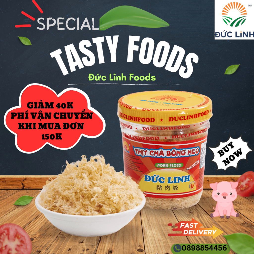 Chà Bông Heo  Đức Linh Hũ 100g