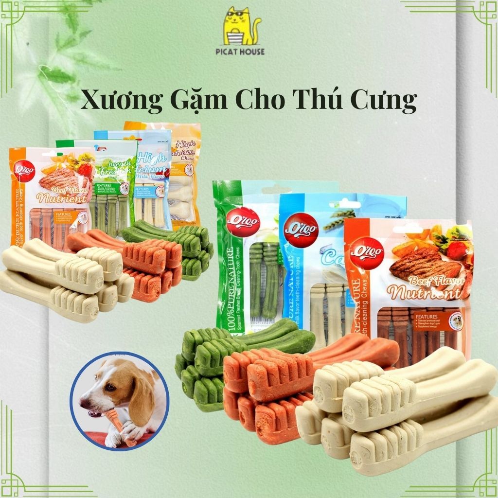 Xương gặm sạch răng,xương canxi cho chó PICATbổ sung dinh dưỡng gói 6 thanh 90g