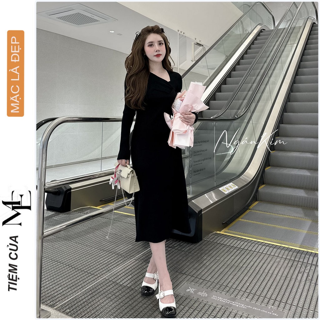 ĐẦM VÁY BẦU THU ĐÔNG V6616 LEN MONGTOGHI QUẢNG CHÂU CAO CẤP MỀM MỊN CHẤT LEN CO GIÃN 4 CHIỀU MẶC TRƯỚC VÀ SAU SINH