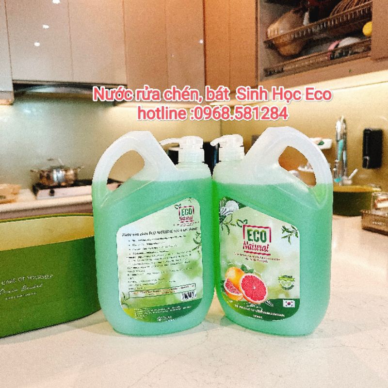Nước rửa bát, chén Sinh Học Eco, hương tranh,bồ hòn  công nghệ Hàn Quốc, thơm dịu an toàn