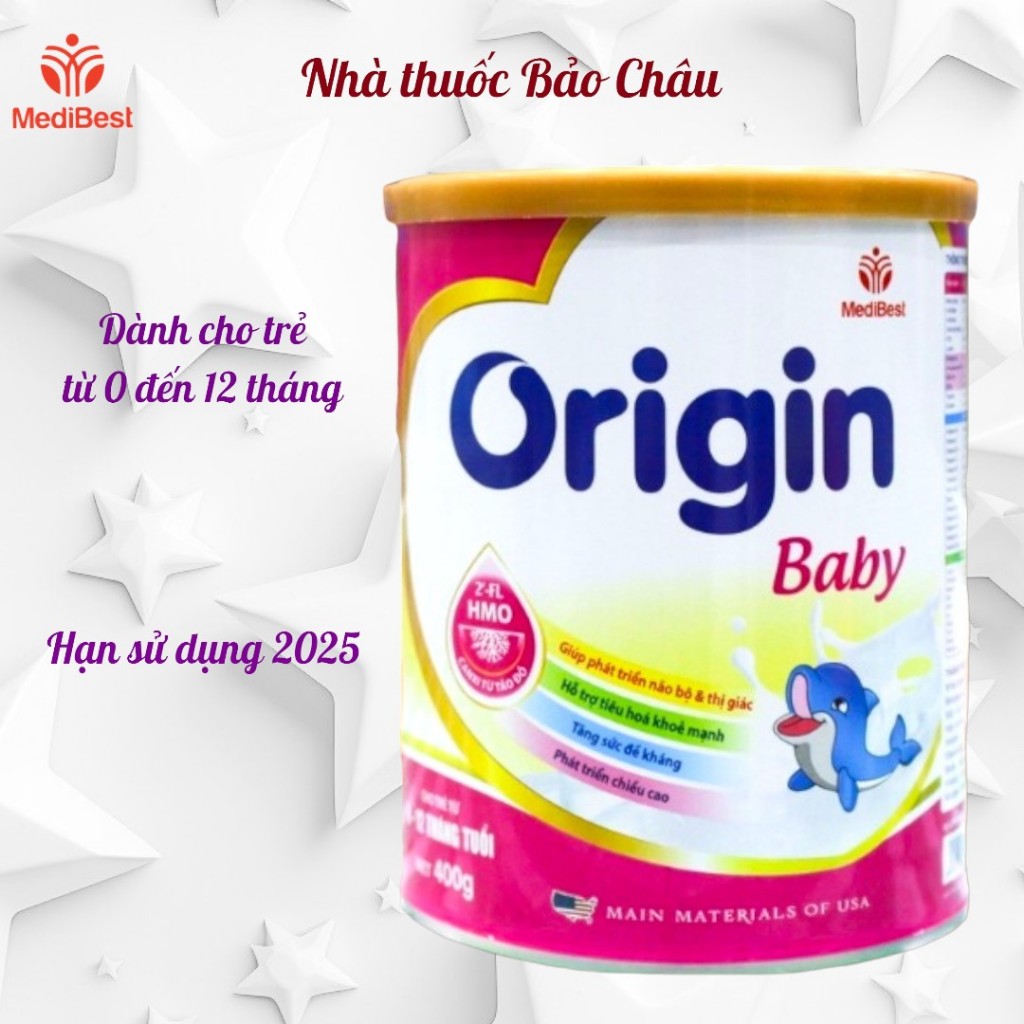 Sữa Origin Baby 400g (Hsd 2025) dành cho trẻ từ 0 đến 12 tháng tuổi.