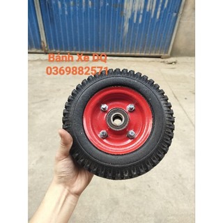 Bánh xe đẩy cao su mâm đỏ đường kính 20cm