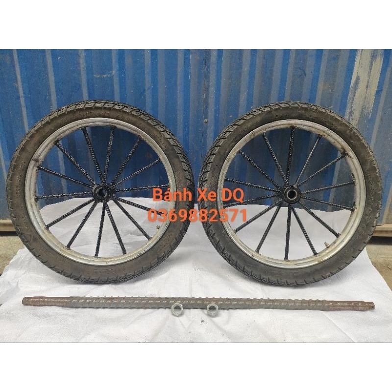 Bộ Bánh Xe Kèm Trục Cho Xe Cải Tiến, Xe Kéo, Xe Tự Chế