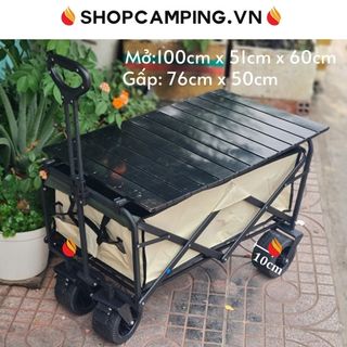 Xe kéo dã ngoại gấp gọn, xe đựng đồ bánh lớn cho du lịch, cắm trại dã ngoại - Camping VietNam