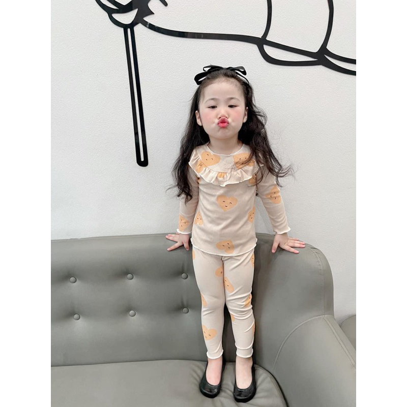 SET 2 BỘ BÉ GÁI GAM MÀU PASTE NÂU CAM