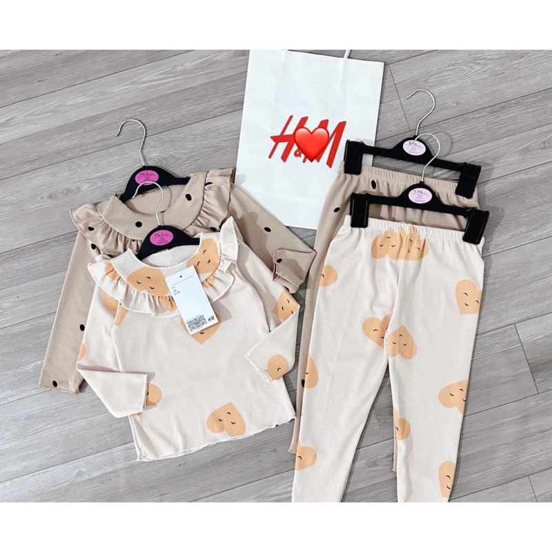 SET 2 BỘ BÉ GÁI GAM MÀU PASTE NÂU CAM