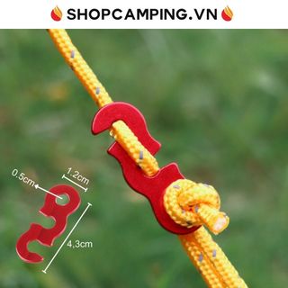 Set 10 dụng cụ căng dây lều hợp kim nhôm, móc khóa dây lều, tăng bạt cắm trại, dã ngoại - Camping VietNam