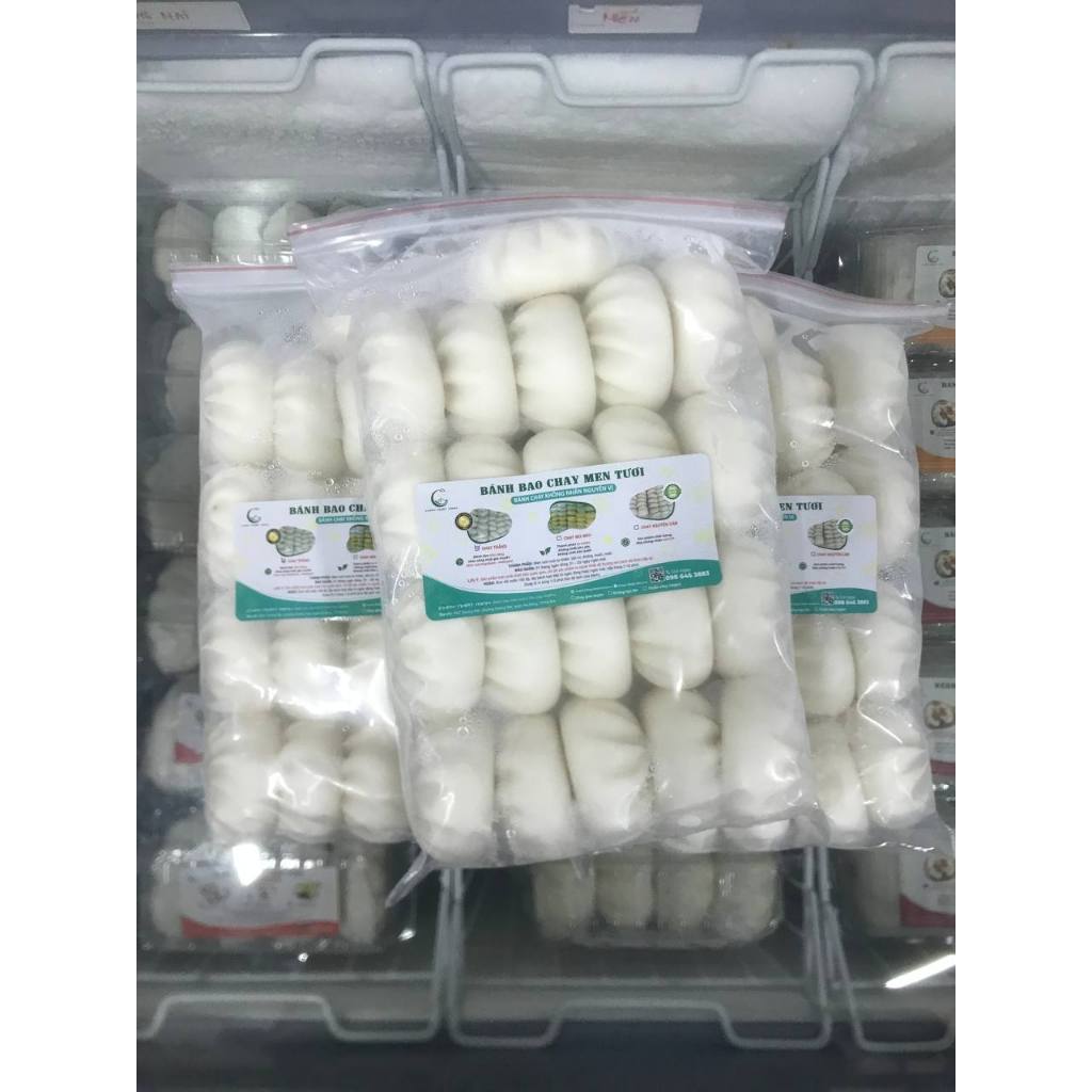 Bánh bao chay men tươi - không nhân - mầu trắng vegan
