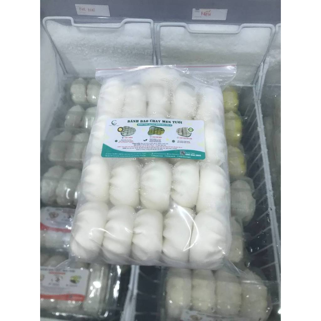 Bánh bao chay men tươi - không nhân - mầu trắng vegan