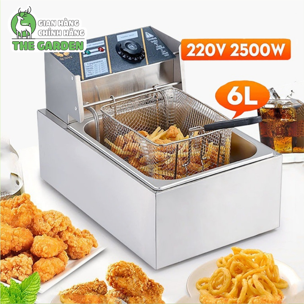 Bếp chiên ngập dầu nhúng điện THE GARDEN 6L , Inox cao cấp, công suất 2500w. Bảo hành 12 tháng