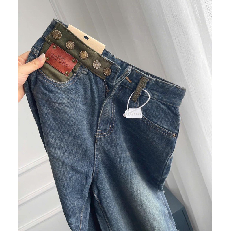 QUẦN SUÔNG JEAN KHUY CẠP NÂU 6 CÚC