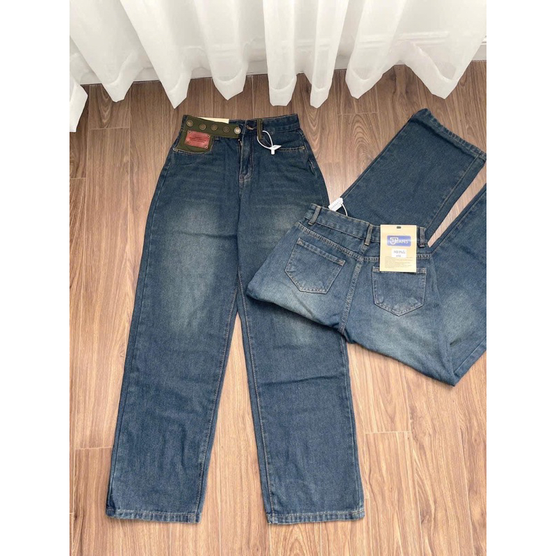 QUẦN SUÔNG JEAN KHUY CẠP NÂU 6 CÚC