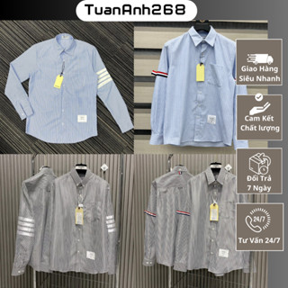 Áo Sơ Mi Kẻ Sọc Nam Nữ Vải Cotton Lụa Cao Cấp, Sơ Mi Thom Dài Tay Dành Cho Boy Phố Hottrend