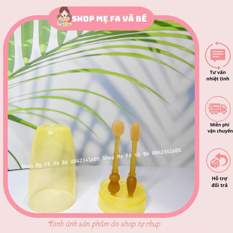 Set rơ lưỡi chải răng silicon cho bé từ 0-36 tháng, siêu mềm mại an toàn cho bé