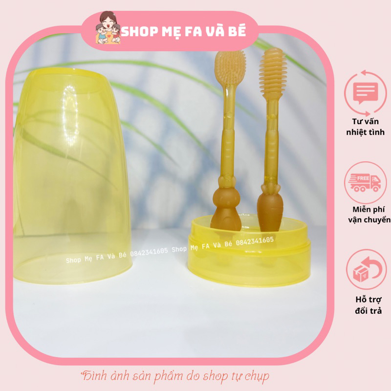 Set rơ lưỡi chải răng silicon cho bé từ 0-36 tháng, siêu mềm mại an toàn cho bé