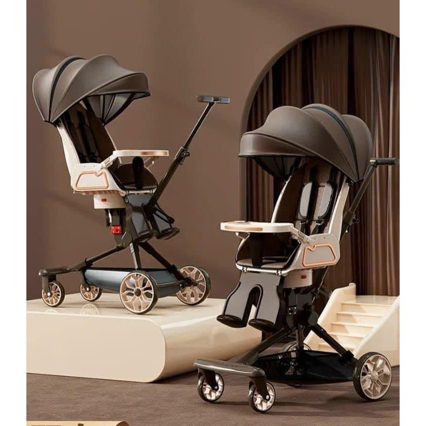 Xe đẩy gấp gọn V9 có mái che hình thú đáng yêu, có đèn và nhạc