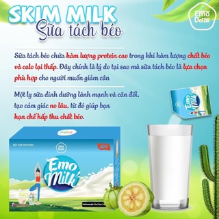 EMODETOX VỊ SỮA BÒ TÁCH BÉO (kèm quà - bình nước - thước dây)