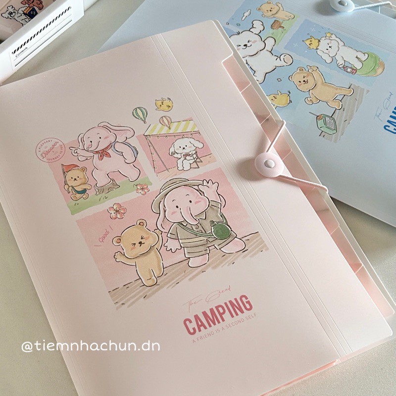 TÚI ĐỰNG TÀI LIỆU NHIỀU NGĂN DELI MÀU PASTEL  - tiệm nhà chun