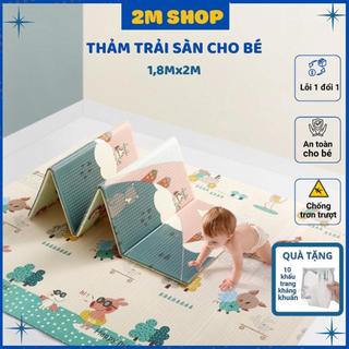 [ Thảm xốp dày loại 1] Thảm xốp cho bé tập bò gấp gọn, xốp lót trải sàn thấm, chống trơn trượt m8x2m