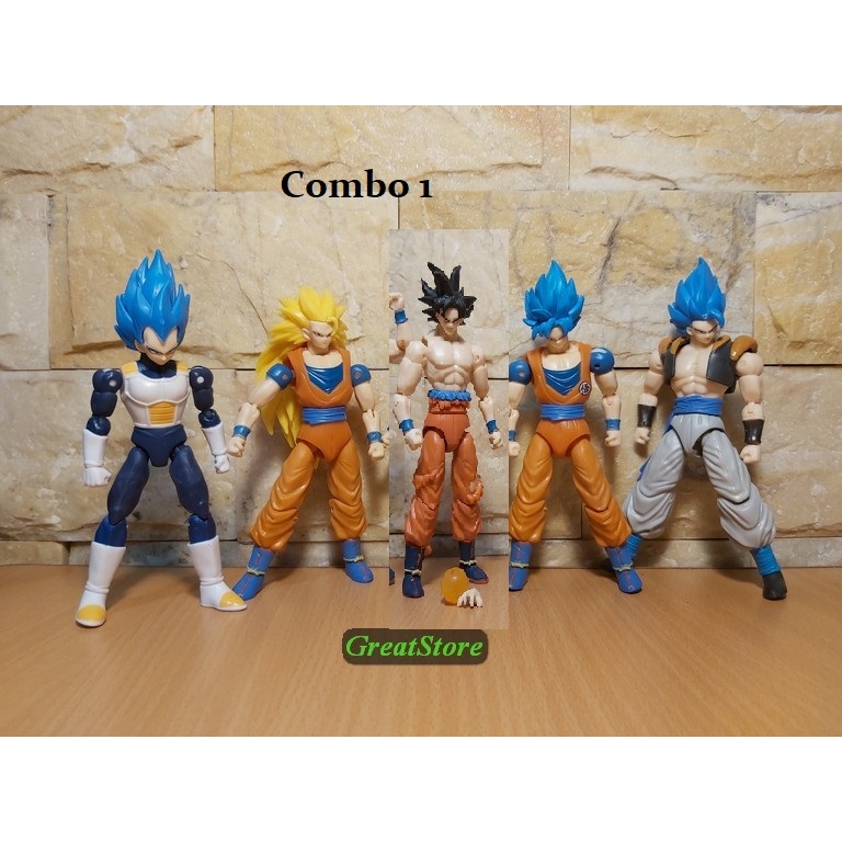 Combo 5 mô hình Dragonball Goku Vegeta Vegeto 16 cm