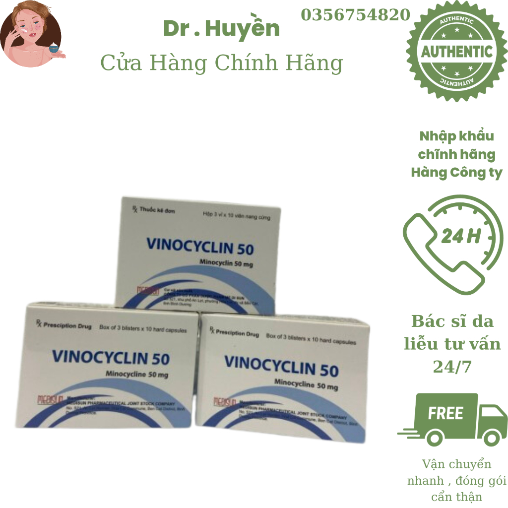 Vinocyclin 50 và Vinocyclin 100 Giúp Giảm Tình Trạng Mụn