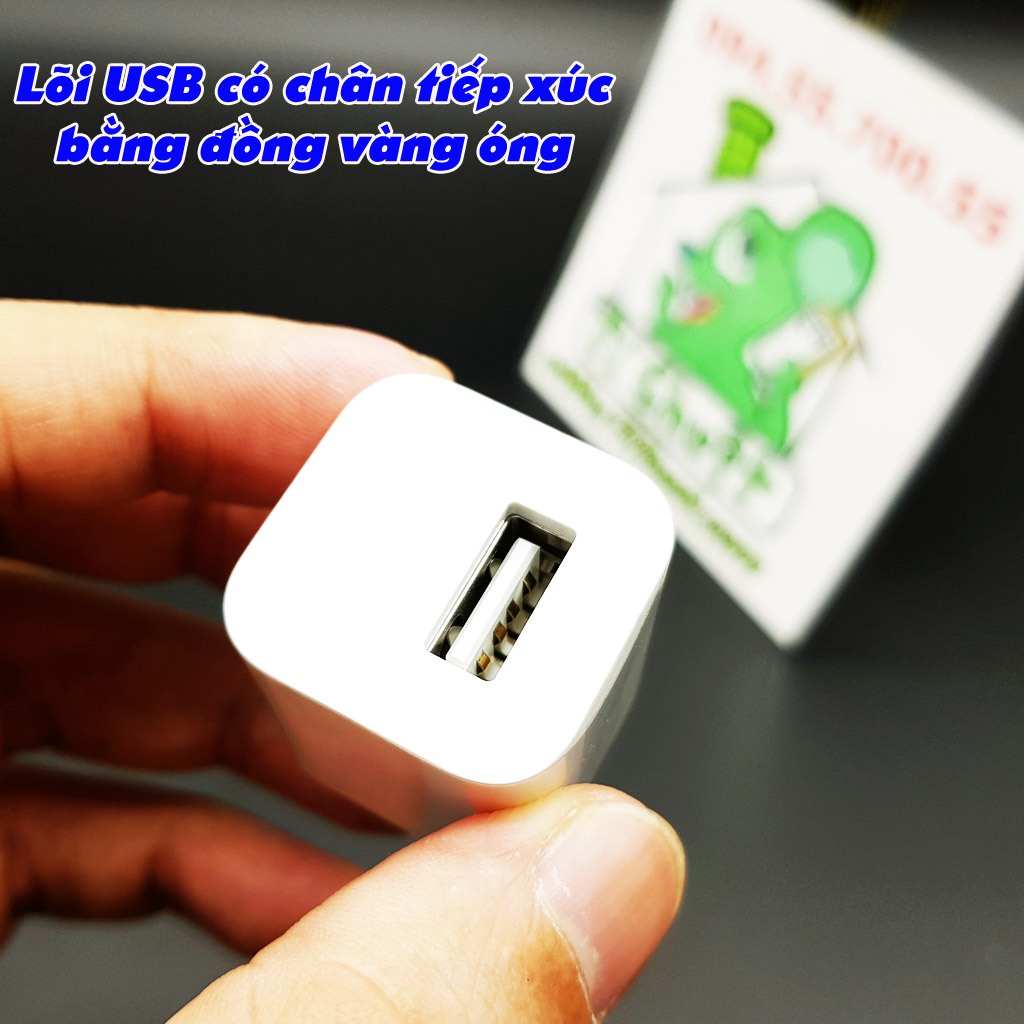Sạc 5W 5V-1A Logo Táo Cốc Vuông 2 Chấu Dẹt