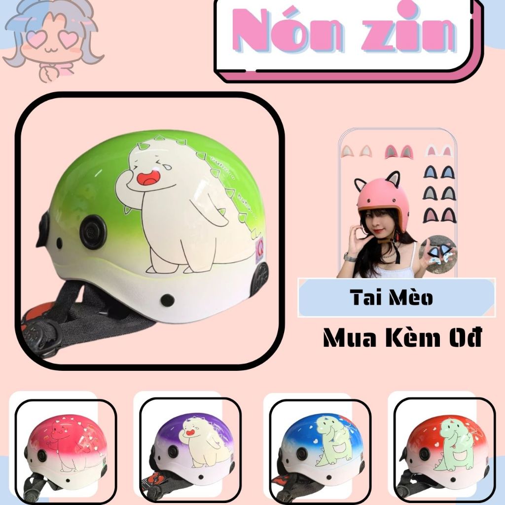 Mũ bảo hiểm sơn phối màu trơn_in hình lot thêu logo cao cấp