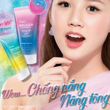 Kem chống nắng Skin Aqua Nhật Bản lên tone trắng sáng Tone up UV SPF 50+ PA++++ 80gr