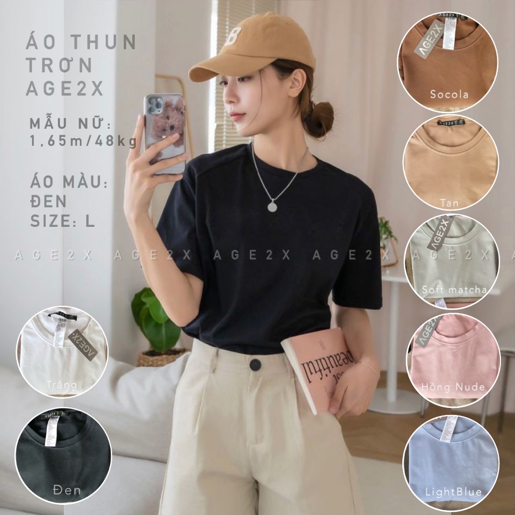 8 Màu Áo thun trơn AGE2X Chính hãng hot hit