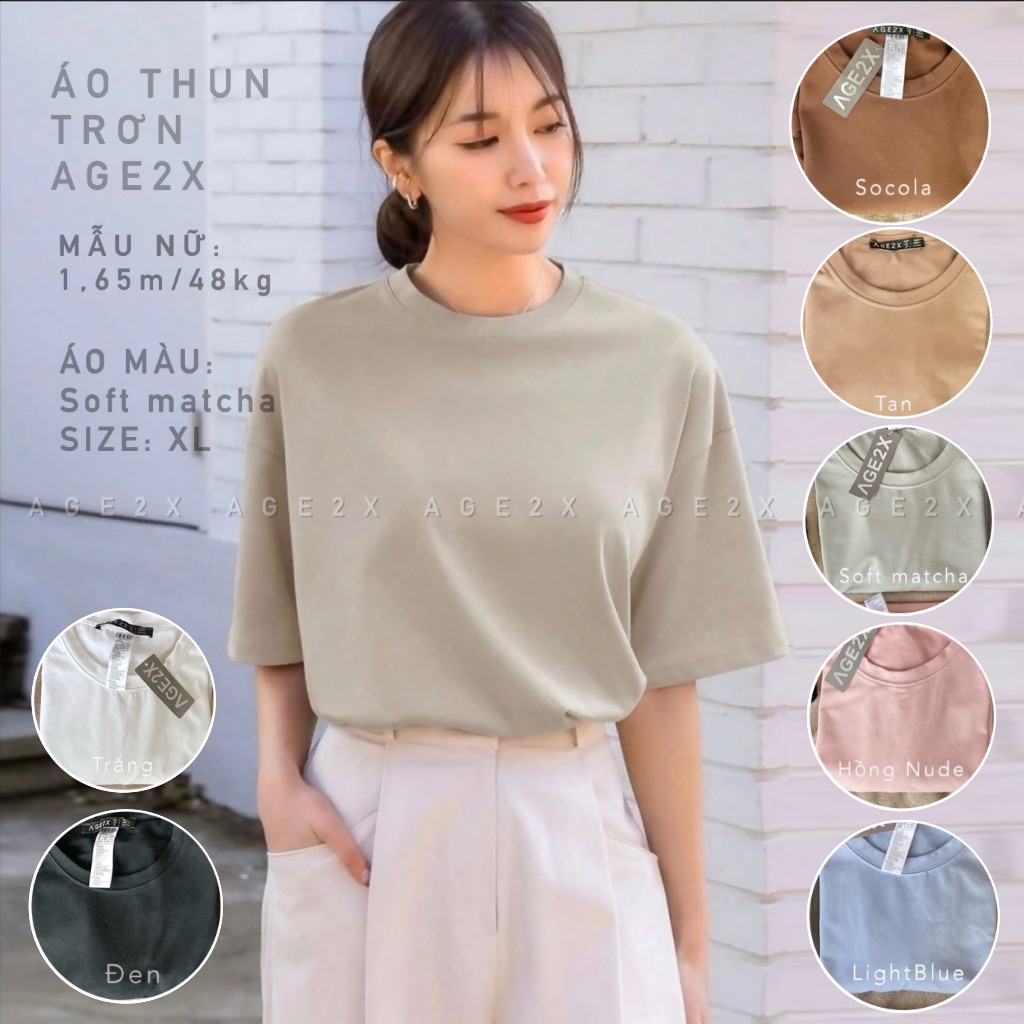 8 Màu Áo thun trơn AGE2X Chính hãng hot hit