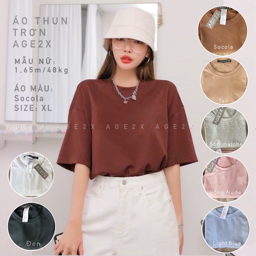 8 Màu Áo thun trơn AGE2X Chính hãng hot hit