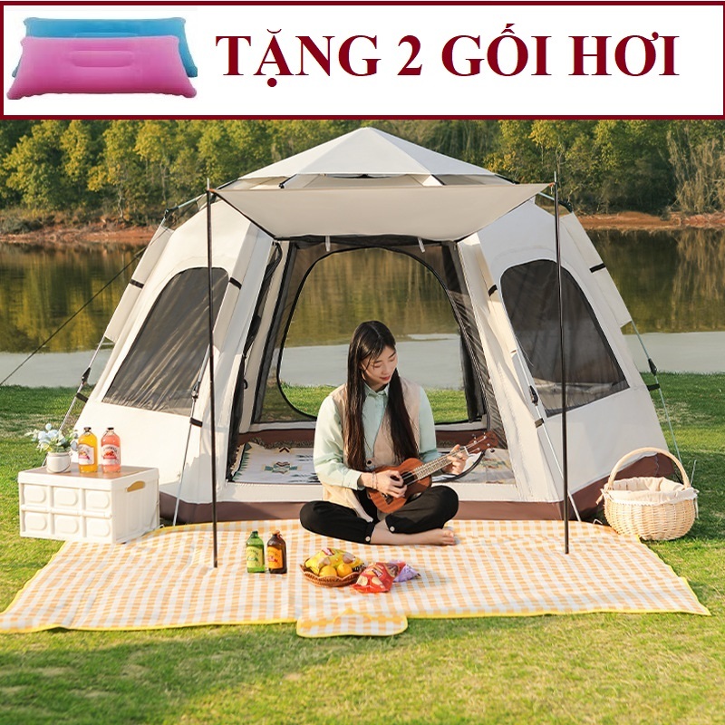 Lều cắm trại tự bung lắp ghép size to 4 6 người khung chắc loại 1 đi phượt picnic dã ngoại du lịch gấp gọn tiện lợi