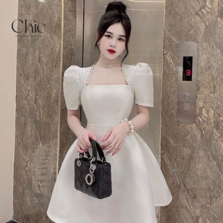 Đầm tiểu thư cup vai đính cườm siêu sang cho nàng từ 60 đến 90 ký
