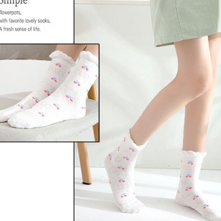 Tất cổ cao nữ Cổ ren Vớ nữ cổ bèo Lolita Dễ thương Chất liệu Cotton mềm mịn thoáng khí